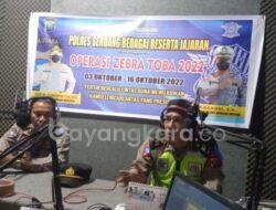 Polres Sergai Talk Show di Radio Sampaikan Satgas Preemtif Ops Zebra Toba 2022