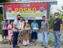 Polres Serdang Bedagai Beri Bantuan Sembako di Posko Kampung Tangguh Bersih Narkoba Desa Jambur Pulau