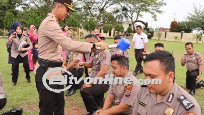 Kapolres Sergai Pimpin Apel Upacara Kenaikan Pangkat kepada 38 Personil