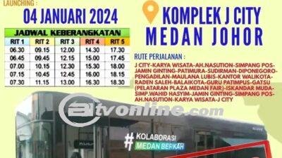 Luar Biasa, Kota Medan Punya Bus Listrik Gratis, Cek Rute nya Ya