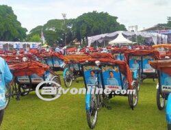 Pertama di Dunia, Becak Listrik Diluncurkan oleh TKN Prabowo di Madiun