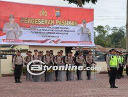 Kapolres Humbahas Pimpin Apel Pergeseran Pasukan Pengamanan TPS 2024