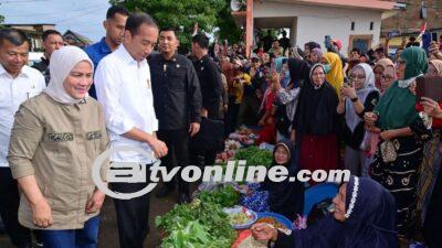 Presiden Jokowi dan Iriana Berinteraksi dengan Pedagang di Pasar Cekkeng, Bulukumba